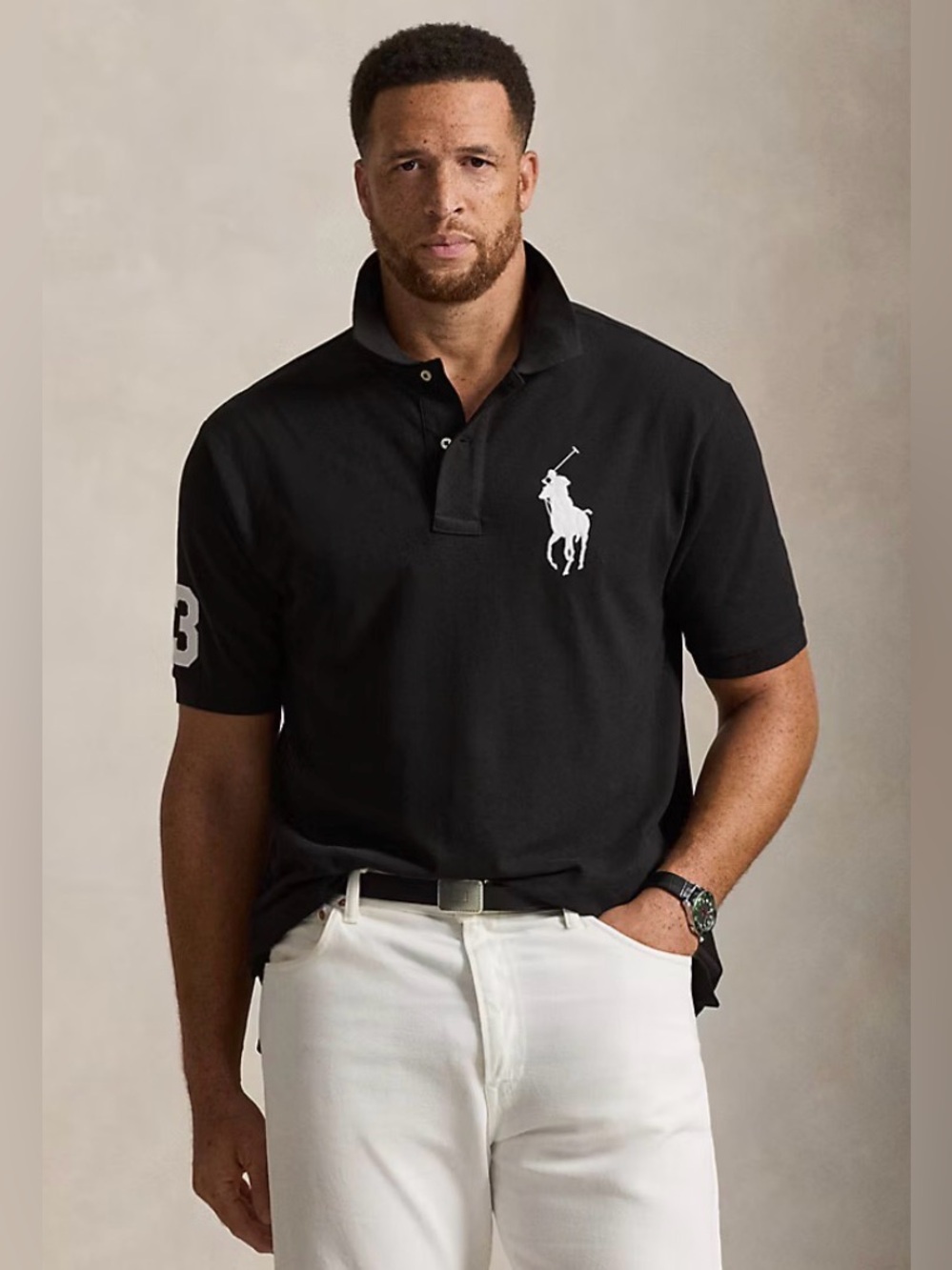 Polo RALPH LAUREN Big Pony Mesh Polo Shirt in black
